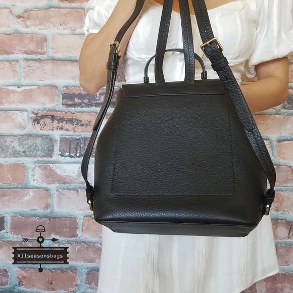 Kate spade medium Hayes flap backpack black bag - Picture 6 of 8